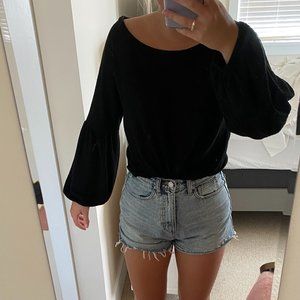 Black Sweater made by blue tassel size small